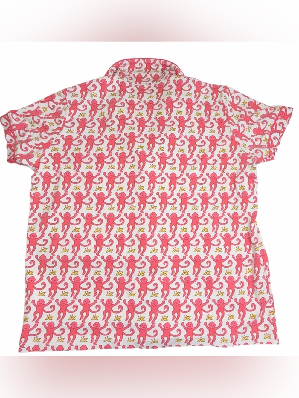 Roller Rabbit Monkey Print Pajama Set Size Small Pink White Short Sleeve Shorts - Picture 3 of 9